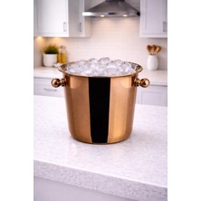 Biradlı Çelik Şişe Kovası No:2 Büyük Bakır | Şık Buz Kovası – Bar & Restoran