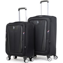 U.S. Polo Assn. Orta ve Kabin Boy 2 Li Valiz Seti– Körüklü Geniş Hacimli Kumaş Valiz Ultra Hafif