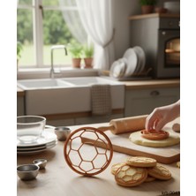 Ulu Pazarlama Top Desenli Yuvarlak Kurabiye Kalıbı Hamur Kesici Şeker ve Oyun Hamuru Için 6.5 cm