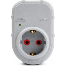 Dora Shopping Ufo Tekli Akım Korumalı Topraklı Priz, Sürekli Koruma, 16A 250V, 3500W Aşırı Yük Koruması (Gri)