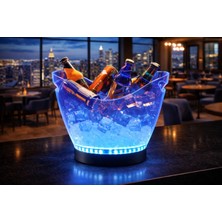 Biradlı LED Işıklı Akrilik Şişe Kovası 27X20XH23 cm | Işıklı Buz Kovası – Bar & Restoran