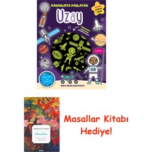 İndigo Kitap Karanlıkta Parlayan Kitaplar - Uzay (Parlayan Çıkartmalar) + Masallar