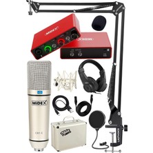 Dora Shopping Stüdyo Ekipmanları -3 Cx1 Mikrofon Ses Kartı Stüdyo Seti