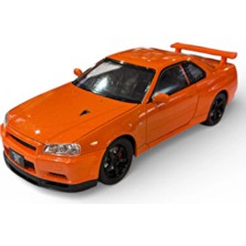 Hobbiez World Nissan Skyline Gt-R R34 Turuncu 1/24 Model Araba