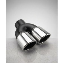 76MM Universal Açılı Eşit Paslanmaz Çiftli Egzoz Ucu