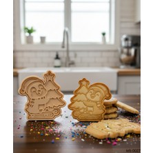 Ulu Pazarlama Çam Ağaçlı Noel Pengueni Şekillendirici Kalıp Kurabiye Hamur Kesici Seti