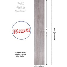 Brano 15,24 x 91,44 cm Kendinden Yapışkanlı Parke Görünümlü Zemin Kaplaması Açık Ahşap Renk-15 Adet