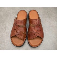 papucumun dünyası Erkek Hakiki Deri Terlik Comfort Taban