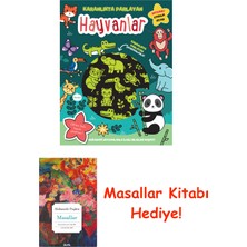 İndigo Kitap Karanlıkta Parlayan Kitaplar - Hayvanlar (Parlayan Çıkartmalar) + Masallar