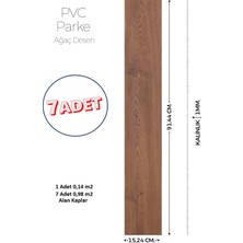 Brano 15,24 x 91,44 cm Kendinden Yapışkanlı Parke Görünümlü Zemin Kaplaması Ceviz Renk-7 Adet