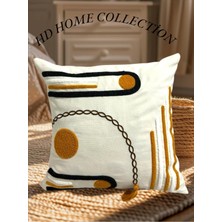 Hd Home Collection Keten Kumaş 43*43 Zincir ve Püsküllü Desen Punch Kırlent Kılıfı (Panç)