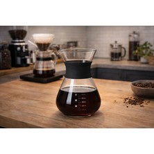 Biradlı Cam Kahve Demleme 800 ml | Manuel Pour-Over Demleyici – Kafe & Bar