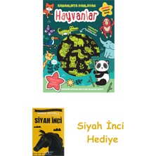 İndigo Kitap Karanlıkta Parlayan Kitaplar - Hayvanlar (Parlayan Çıkartmalar) + Siyah Inci