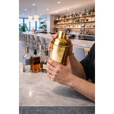 Biradlı Çelik Kokteyl Shaker 500 Cl-Altın
