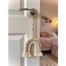 El Yapımı Makrome Gökkuşağı Duvar & Kapı Süsü Bebek Odası Dekor Boho Boncuklu Çocuk Odası Hediyelik