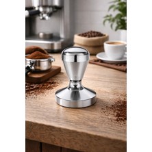 Biradlı Krom Tamper 58 mm | Profesyonel Espresso Tamperi – Kafe & Bar