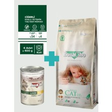 Bonacibo Adult Kuzulu Kuru Mama 2 kg & Soslu Ciğerli Konserve Avantaj Paketi (6X400 Gr)