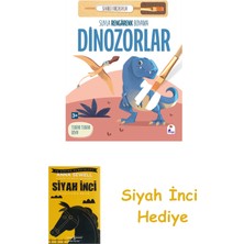 İndigo Kitap Suyla Rengarenk Boyama - Dinozorlar + Siyah Inci