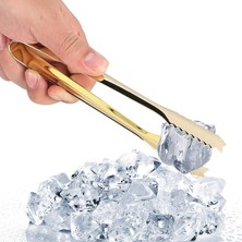 Tezel Buz Maşası Altın | Şık Gold Kaplama Servis Maşası – Bar & Restoran