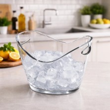 Biradlı Akrilik Şişe Kovası 27X20XH20 cm | Şeffaf Buz Kovası – Bar & Restoran