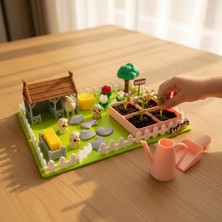 Kutpia Mini Bahçe Çocuk Oyun ve Eğitim Seti (25x19cm)- Sevimli Koyunlar (Pembe)
