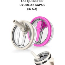 2 ADET Krem/Fuşya Stanley Quencher 40 Oz 1.18 Uyumlu %100 Sızdırmaz Pipetli Termos Sızdırmaz Kapak/ Pipet