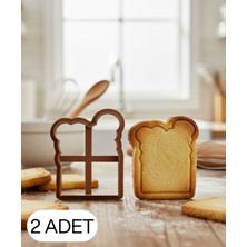 Ulu Pazarlama 2li Ekmek Şeklinde Kurabiye Kalıbı Hamur Kesici Şeker ve Oyun Hamuru Için Tek Parça Kalıp