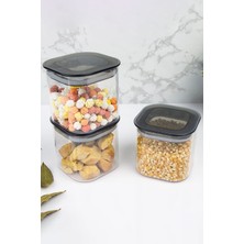 Decobella 3'lü 0.5 L Kare Erzak Kabı Seti 50874 - Şeffaf