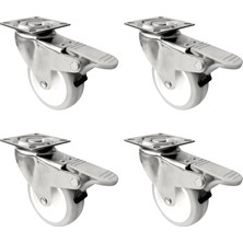 Burak Teker Burak Casters 75MM Tek Sıra Bilyeli Frenli Tekerlek 0742 Fhg- 4 Adet