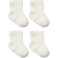 Senka Mey Ithalat® Fiyonklu Penye Soket Çorap 2li 10150 Ekru