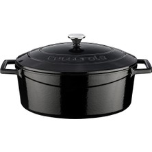 Dora Shopping Metal Oval Döküm Tencere, 27 Cm, 3.91 L Hacim,