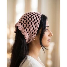 Pudra Pembe Bohem El Örgüsü Bandana