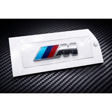 EP Garaj Otomotiv Bmw M Logo Amblem 3 Renk Bagaj Çamurluk Sticker Metal Krom ///m Logo