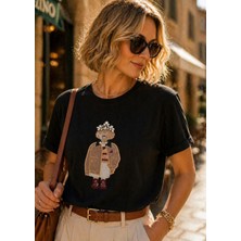 İbeeka Saint King Teddy Cauture Tee T-Shirt  - Siyah - S - ST01132-SİYAH-S