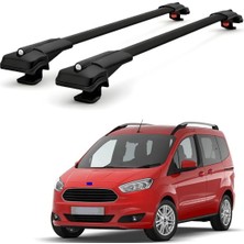 Cross Oto Aksesuarları Ford Tourneo Courier 2014-2023 Için Ara Atkı Tavan Barı , Araca Özel , Kilitlenebilir Araç Üstü Ekipman Taşıma Barı (2 Adet)