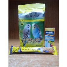 Gold Wings Classic Muhabbet Kuşu Yemi 400 Gr+1 Adet Ballı Kraker+1 Adet Dondurma Gaga Taşı