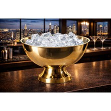 Biradlı Punch Kase 32XH26 cm Altın | Lüks Servis Kasesi – Bar & Restoran