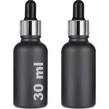 Dora Shopping 30 ml Damlalıklı Serum Şişesi 30 Metal Kapaklı Dropper Şişe 2 Adet (Gümüş Yüzük | Lastik)