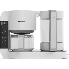 Arçelik K 3284 Gurme Çay Makinesi 0,9 lt Cam Demlik 1,7 lt Su Isıtıcı Beyaz Renk  Revizyonlu