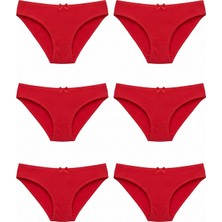 Hepsine Rakip 6'lı Tutku Kadın Pamuklu Fiyonklu Ince Bel Bikini Külot Seti