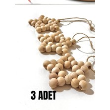 Dekoratif Ahsap 9cm -3 Lü Set Yildiz Mutfak Salon Balkon Çocuk Bebek Odasi Duvar Süsü Kapi Süsü