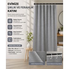 Modern Desenli Duş Perdesi – Gri Çiçek Desenli Banyo Perdesi