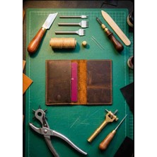 Vintage Leather Craft Hakiki Deri Pasaport Kılıfı