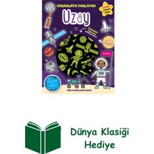 İndigo Kitap Karanlıkta Parlayan Kitaplar - Uzay (Parlayan Çıkartmalar) + Dünya Klasiği