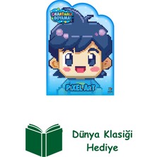 İthaki Yayınları Pixel Art Zamanı – Çıkartmalı Boyama Kitabı + Dünya Klasiği