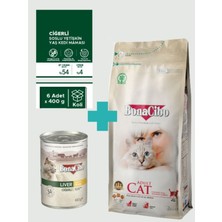 Bonacibo Adult Tavuklu Kuru Mama 2 kg & Soslu Ciğerli Konserve Avantaj Paketi (6X400 Gr)