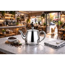 Biradlı Çelik Kahve ve Çay Potu 550 ml | Paslanmaz Servis Sürahisi – Kafe & Restoran