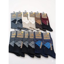 Mısırlı; Cotton Erkek Soket Çorabı, Mevsimlik, Asorti 12'li Paket, 41-45