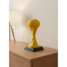 Renklime Futbol Toplu Sarı Kupa 21CM Masaüstü Dekor Ödül Figürü