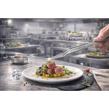 Biradlı Şef Dekor Cımbızı 20,5 cm | Profesyonel Mutfak Cımbızı – Restoran & Kafe